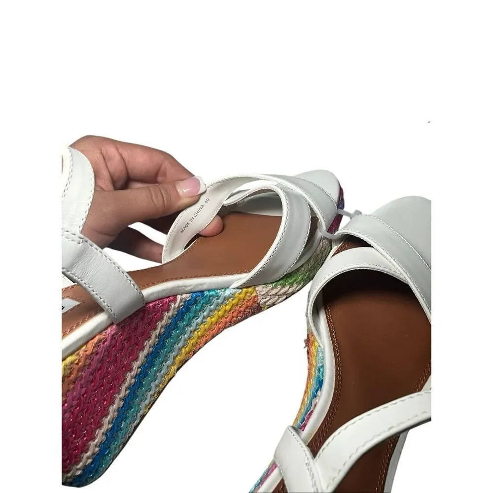 Dune London | Kyrin Wiven Rainbow Wedge Sandal